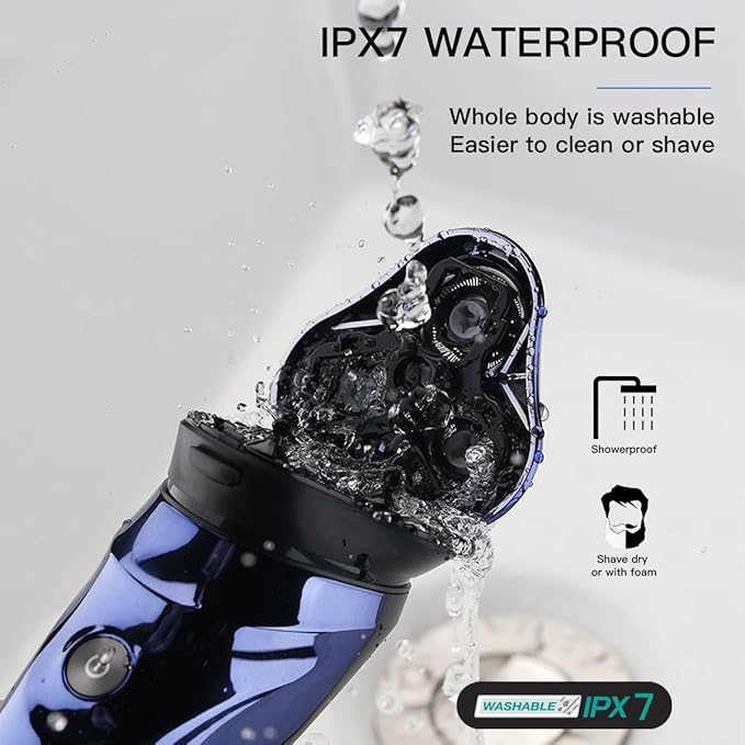 Head Shavers for Bald Men Shaver Electric Razor Beard Trimmer Beard Cutting Machine Beard Shaver Waterproof Rechargeable Electric Shaver for Men