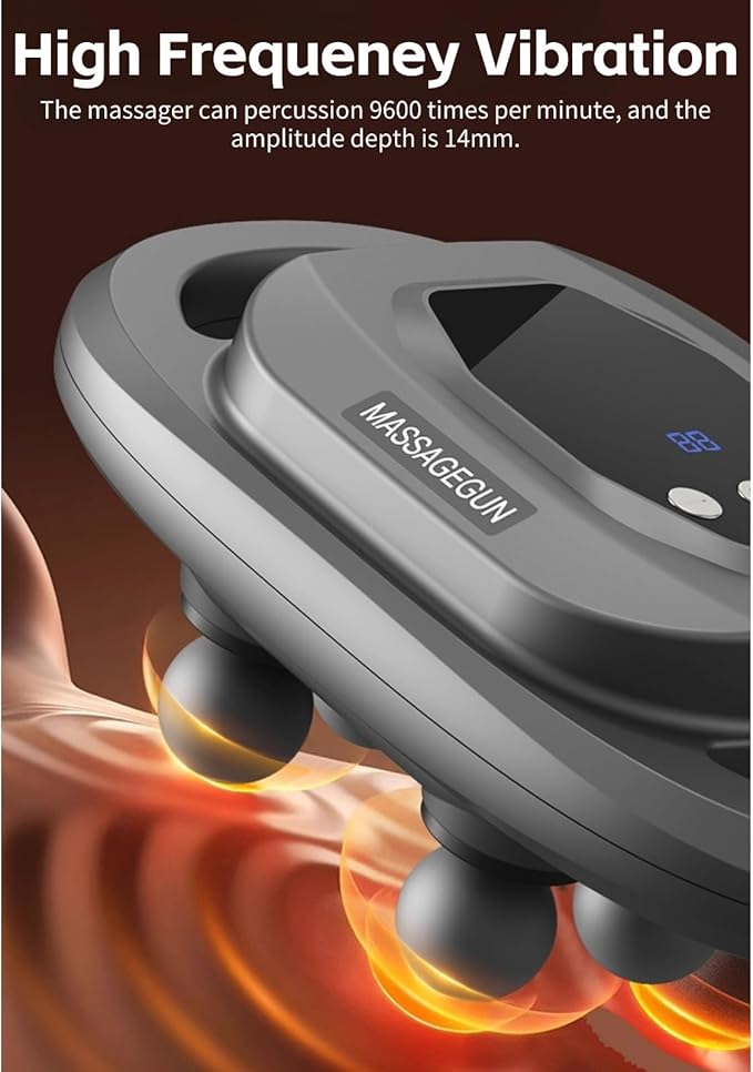 Yoidesu Massage Gun Deep Tissue Percussion Massager with 6 Heads 20 Levels 6 Massage Modes for Back Neck Leg Full Body Muscle Pain Relief Black