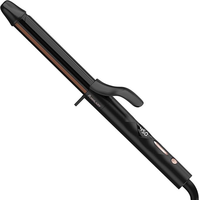 1 Inch Curling Iron Titanium Ceramic Hair Curler Fast Heating Curling Wand with 8 Heat Settings with LED Display for All Hair Types Dual Voltage 110-240V for Travel