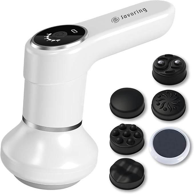 Cordless Body Massage Lymphatic Drainage Tool 5-in-1 Handheld Body Sculpting Machine Electric Cellulite Massager with 6 Speeds Rechargeable &amp Portable Cellulite Roller for Thighs Butt Fat