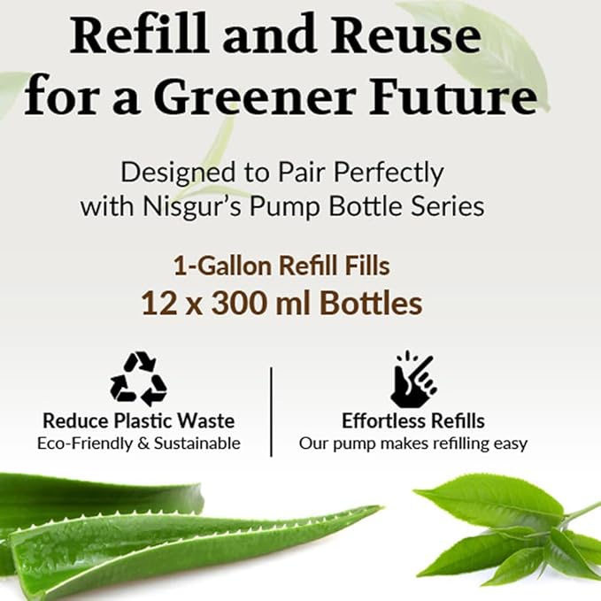 Hotel Body Wash in Gallon Size 1 Gallon Each Total 2 Gallon Jugs with Extra Pump Dispenser to Refill Wall-mounted and Stand Dispenser Aloe vera Green Tea Extract Infused Hotel Toiletries