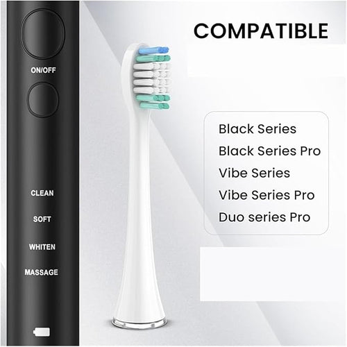 12pcs Toothbrush Replacement Heads Cleaning Brush Compatible for AquaSonic Black Series(White B)