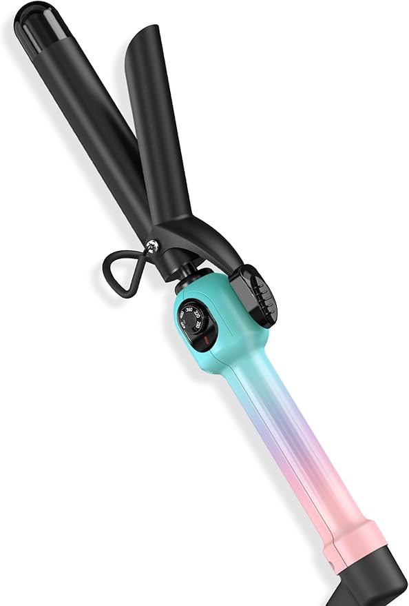 Professional 1 Inch Curling Iron with Clamp Hair Curler with Temp Dial 280-450°F Ceramic Coating for Long-Lasting Curls &amp Easy Styling Dual Voltage 100-240V