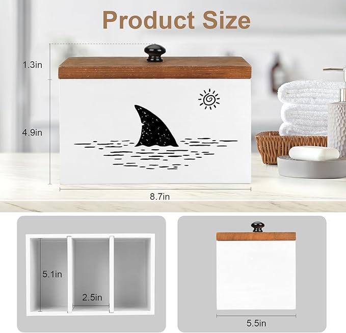 Tampon Holder for BathroomWhite Feminine Product OrganizerGirl Stuff Box for BathroomPad and Tampon Organizer for BathroomPad Holder for BathroomShark Week Bathroom OrganizerBathroom Accessories