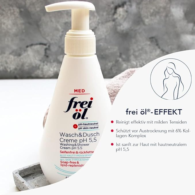 Frei Oel Wasch Und Dusch Creme (Wash And Shower Cream) Ph 5.5 16.91 Fl Oz
