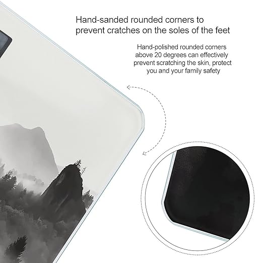 Foggy Mountains Forest Scale for Body Weight Accurate Digital Bathroom Scale Toughened Glass High Precision Scales Smart Weight Scales with Large LCD Backlight Display Weighing Machine
