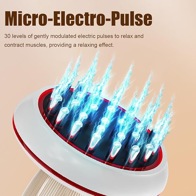 Heated Lymph Brush Beauty Brush Massager 4 in 1 Massager Anti Cellulite Massage Tool Machine with Heat and 20/30-Speed Vibration Massage Soothes Relaxes(30 Gears)