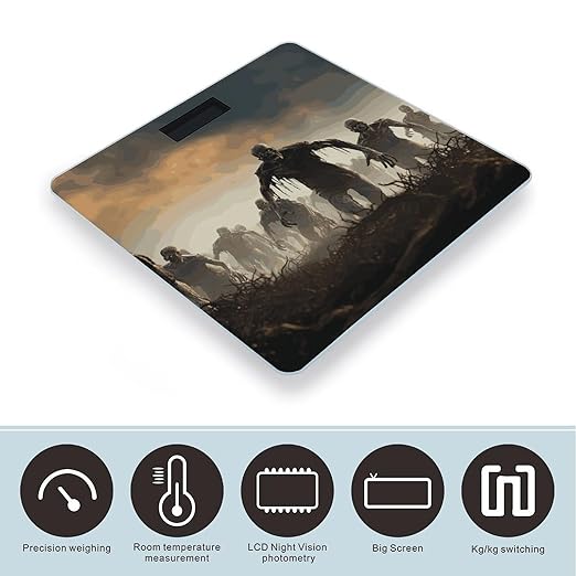 Many Zombie Bathroom Scale Ultra-Bright Liquid Crystal Screen Weight Scale Accurate Bathroom Body Scales for Body Weight Bathroom Pet Home Bedroom Gift-Giving