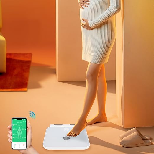 Smart Body Fat Scale 8 Electrode Body Composition Scales for Body Weight Fat Muscle Mass BMI Max. 396lbs Digital Weight Scale with Report Accurate Bathroom Scale for Weight Muscle