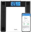 Vitafit 550lb Digital Bathroom Scale for Body Weight and BMI Via Smart APP High Accuracy Assured by Weighing Professional Since 2001 8mm Tempered Glass Extra Large Blue Backlit LCD Black
