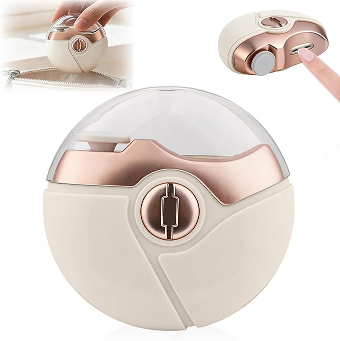 2026 Upgraded Electric Nail Clipper 3 in 1 Electric Polishing Automatic Nail Clippers Multi-Functional Electric Nail Trimmer with 2 Adjustable Speeds Nail Trimmer for Seniors Adults (Beige)