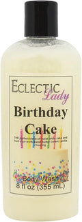 Eclectic Lady Liquid Pearl Body Wash - Birthday Cake Scent 3-in-1 Use For Bubble Bath Hand Soap &amp Body Wash Phthalate-Free Birthday Cake Fragrance Handcrafted in USA (8 oz)