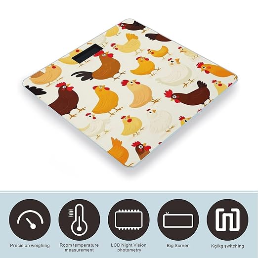 Men's Smart Scale for Body Weight Digital Bathroom Weighing Scale Automatic Switch Energy Saving Scale A Brood of Chickens