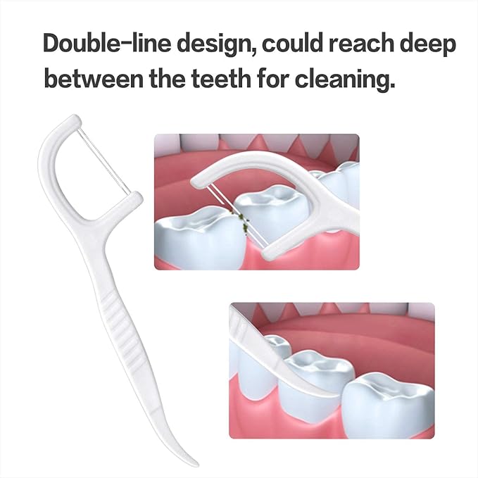 FAMILIFE Floss Picks Mint Dental Floss Picks with 4 Travel Handy Cases 240 Count Flossers and Double Line Flossers 200 Count Unwaxed Flossing Thinner and Tougher Unflavored Threader Flosser