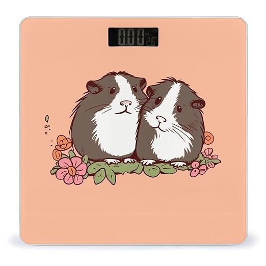 Two Guinea Pigs Hanging Out Bathroom ScaleHighly Accurate Digital Weighing Machine for People Bright LED Display Weight Scale for The Aldult Home Use