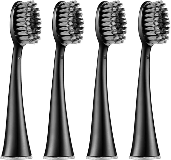 4 PCS Replacement Sonic Electric Toothbrush Heads Soft Charcoal Bristles Whiting Teeth Compatible for Seago S9 for Burst Adults