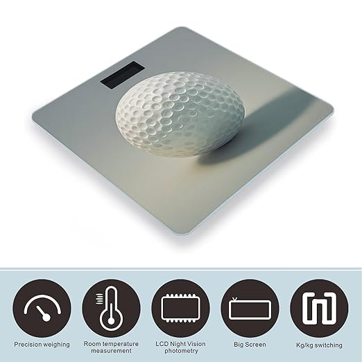Golf Ball Smart Scale for Body Weight Accurate Bathroom Scale with LED Display Digital Weight Scales Weighing Machine High Precision Scales for Bath Home