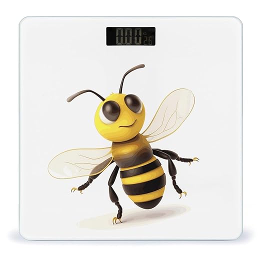 Honey Bee Weight Scale Digital Electronic Scales Bathroom Scale Larg LCD Backlight Display High Precisio MeasurementsTempered Glass