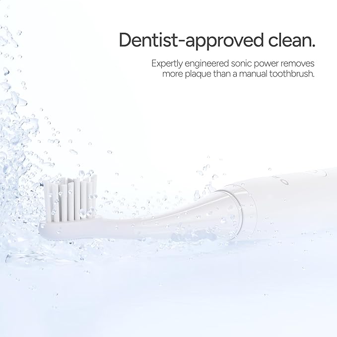 ORDO Lite Sonic Toothbrush Electric Toothbrushes with 35000 Pulses Per Min Dual Modes Over 5 Weeks Battery Smart Timer Waterproof USB C Snow