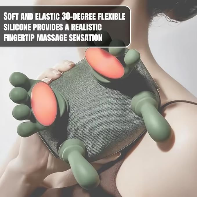 Heated Massager Shoulder and Neck Massager with Heat Electric Deep Tissue 4D Kneading Massage Electrlc Massage with Fingers for Pain Relief and Muscle Relax Neck Massager with Heat (Black)