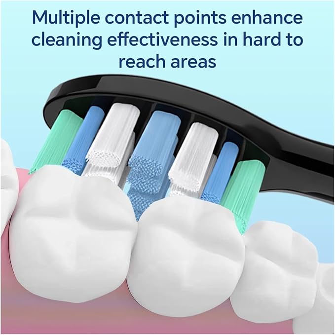 4/8/12/20Pcs Toothbrushes Head Compatible for 1100/2100/4100(Black-4 Pcs)