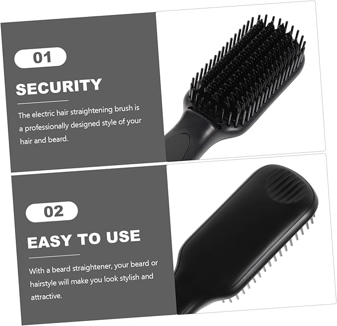 Gatuida Beard Straightener Comb Hair Straightener Rotating Cordless Hair Tool Styling for Men