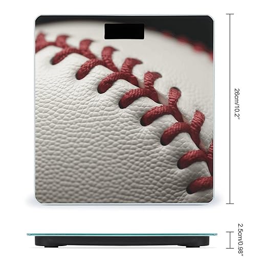 Baseball Lace Close Up Scale for Body Weight Safe Rounded Corners Tempered Glass Digital Bathroom Scale LED Display 400lb Capacity Weight Scales with High Precision Sensors