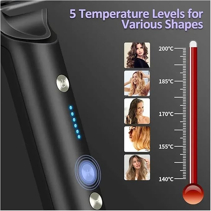 Five Temperature for Quick Heating of The Straight Hair Brush(LCD BlcakUS)