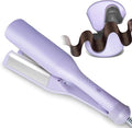 Beach Waves Curling Iron 1.4 Inch Double Barrel Waver Ceramic Wave Iron for Hair Crimper for Women Anti-Scald Dual Voltage Wavy Iron Deep Waver Hair Tool Purple