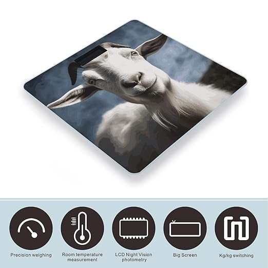 Digital Bathroom Scale for Body Weight Scale with Bright LCD Display High Accuracy Step-On Technology Auto On/Off Goat Digital Scales 400 Lbs /180kg