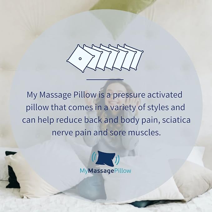 MyMassagePillow- Pressure Activated Massage Pillow for Back Neck Feet &amp More - Stylish &amp Durable Neck and Back Massager &amp Sciatica Pillow - 13in x 13in - Machine Washable Cover (Bull)