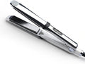 Professional Titanium Flat Iron 1 1/4 Floating Plates 2-in-1 Hair Straightener &amp Curler 10 Temps up to 480°F Negative Ion Dual Voltage Fast Heating Hair Tool – Gray