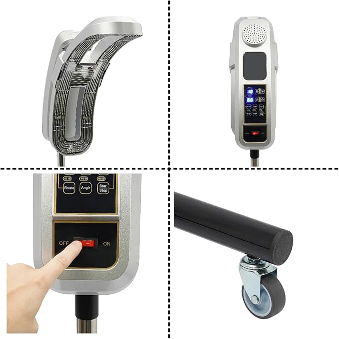 Professional Temperature &amp Angle Adjustable Standing Hair Dryer 110V 950W Professional Stand Hair Color Processor (Silver)