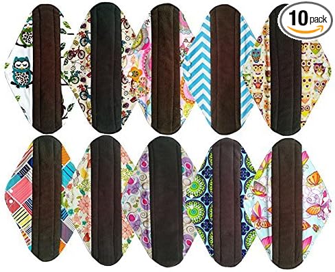 10PCS 14 Inch Reusable Washable Overnight Menstrual Pads Sanitary Pads