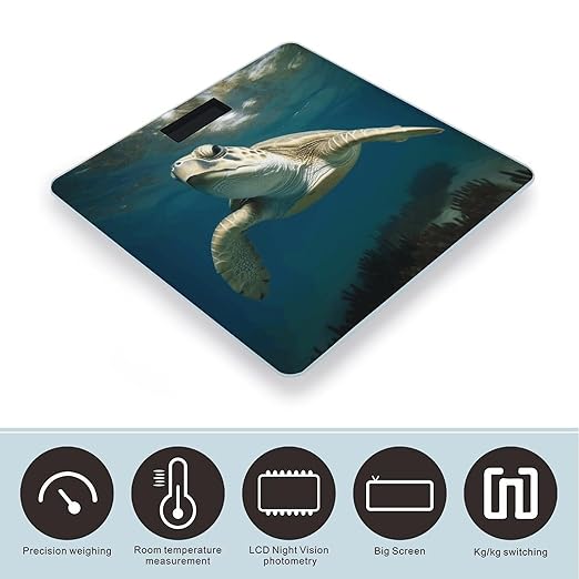 Underwater Tutrle Scale for Body Weight Digital Bathroom Scale Precision Smart Weighing Scales with Clear LED Display Accurate High Precision Scales Weighing Machine