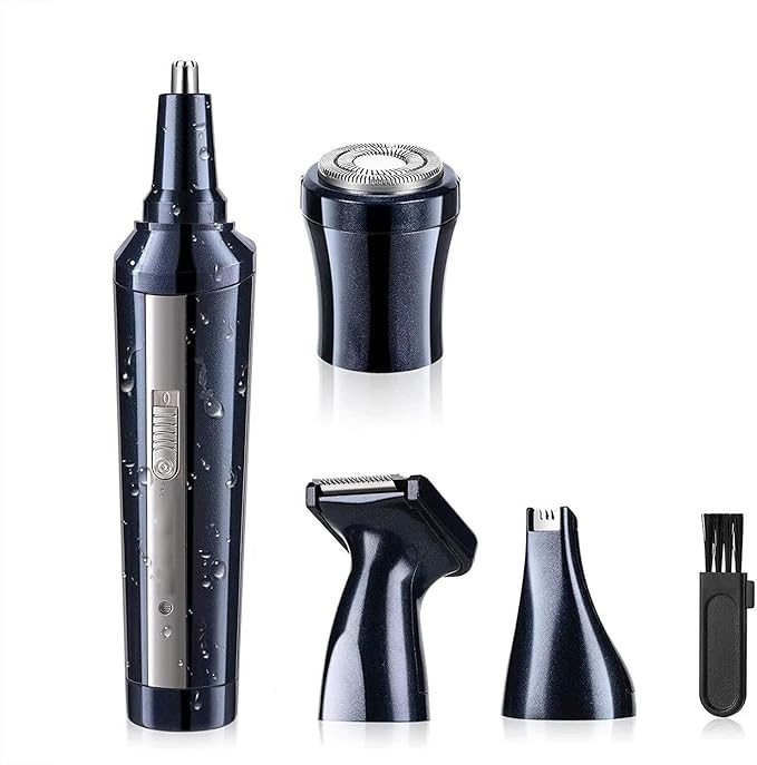 Ear and Nose Hair Trimmer Clipper - Professional Painless Eyebrow and Facial Hair Trimmer for Men and Women Rechargeable Waterproof Dual Edge Blades for Easy Cleansing