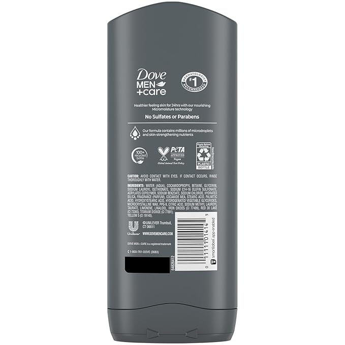 Dove Men+Care Body + Face Wash 3-Pack – Exfoliating Deep Clean with 24HR Nourishing MicroMoisture Citrus &amp Cedarwood Scent 13.5 Oz Ea