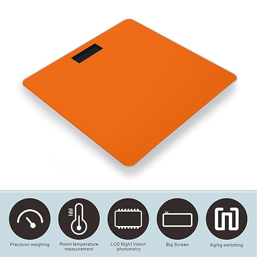 Women's Digital Bathroom Weighing Scale Automatic Switch Energy Saving Scale Smart Scale for Body Weight Orange