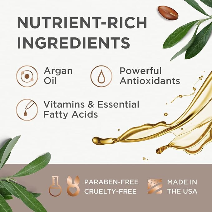 Argan Magic Cleansing Body Wash - Gently Cleanses Revitalizes &amp Smooths Skin | Enriched with Argan Oil Sweet Almond Oil &amp Vitamin E | Paraben Free (32 oz / 946 ml)