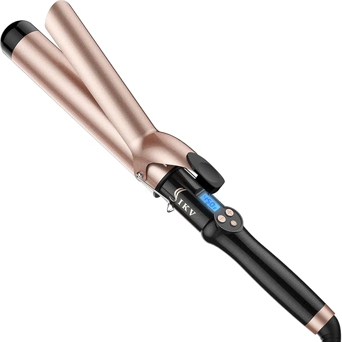 1 1/2 inch Extra Long Barrel Curling Iron 1.5 Inch Large Barrel for Long Hair Ceramic Tourmaline