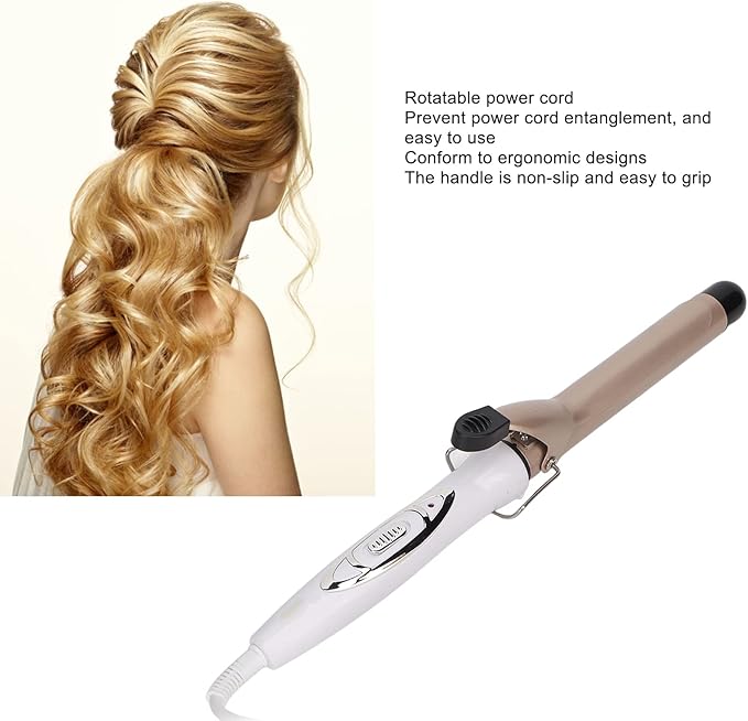 25mm Curling Iron Hair Curling Wand 1-Inch Ceramic Curling Iron Produces Soft Waves for Use on Medium and Long Hair (US)