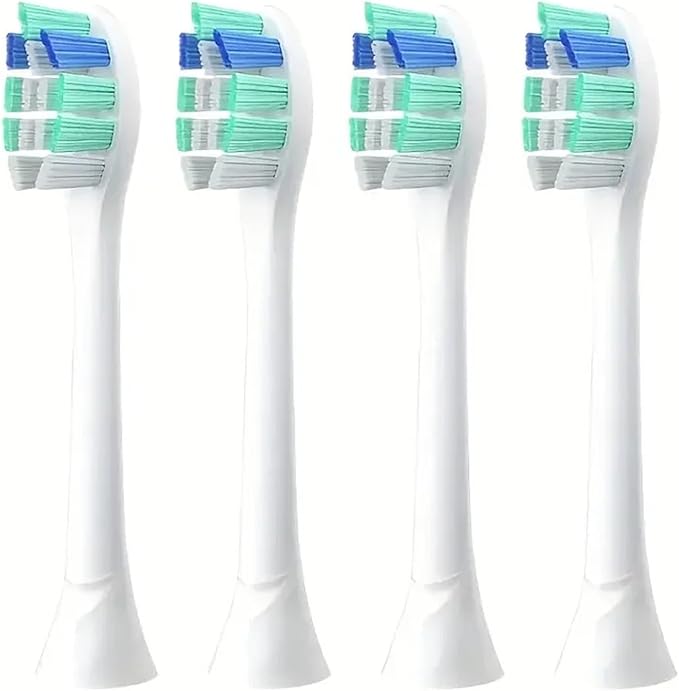 Compatible for Replacement Toothbrush Heads for HX6730/HX6721/HX3216/HX9362/HX3210/HX6013/HX9063/HX6063 Bright White Brush Nozzles C3 W3(4pcs)