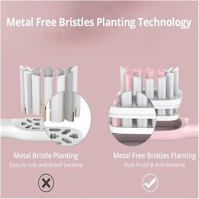 Compatible for X3 X5 X3U X1 V1 V2 Clean Brush Heads Replacement Head Bristle Sonic Electric Nozzles with Anti-dust Cap(5pcs Pink)