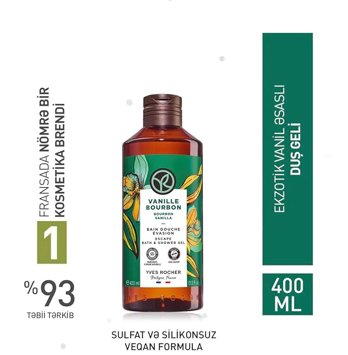 Yves Rocher Bourbon Vanilla Nourishing Shower Gel Bath &amp Body Routine Women Men Day Care 200 ml./6.7fl.oz.