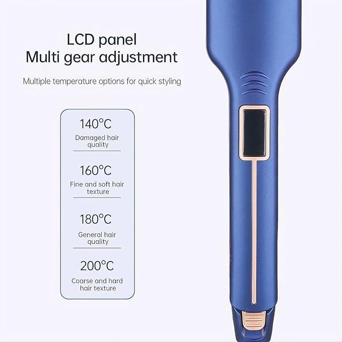 PRO Infrared Wide Flat Iron Hair Straightener Version LCD Display Hair Straightening and Curling Iron Dual Purpose Salon Tool Anti-Scald Gifts for Women Lovers or Friends