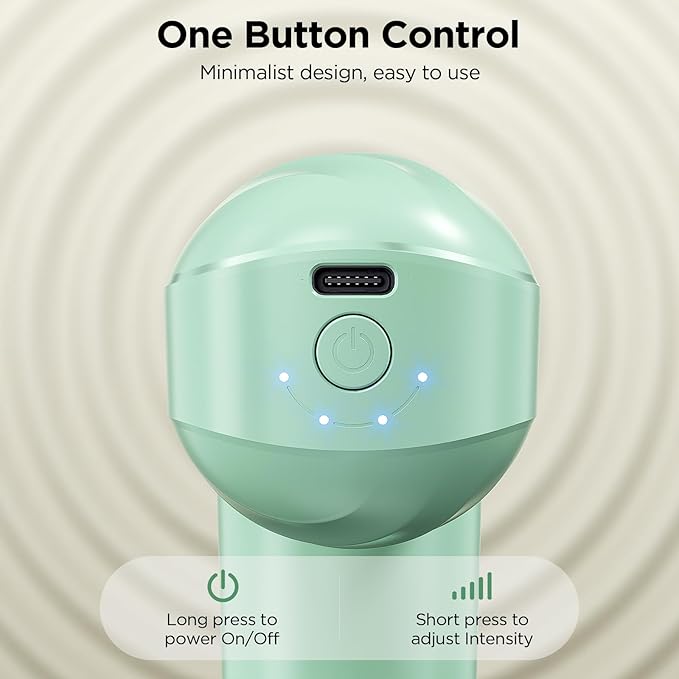 Mini Massage Gun Powerful Handheld Muscle Massager for Muscle Relaxation Deep Tissue Percussion Small Massage Gun Travel Massager with 4 Massage Heads Silent Brushless Motor Green