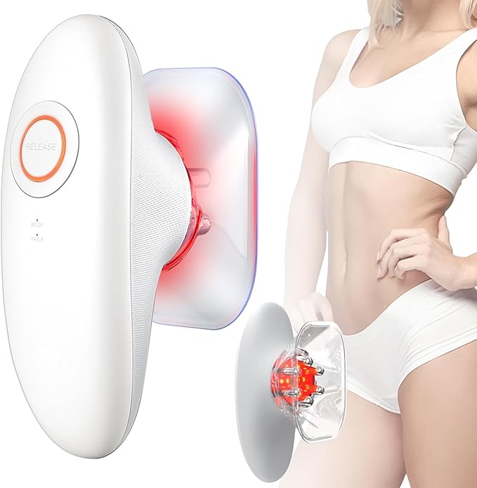 Body Sculpting Machine Professional Cordless Handheld Massager Electric Cupping Therapy Massager – for Belly Waist Arms Leg Home Tool for Women (White)