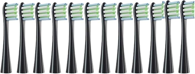 4/12 Pcs Replaceable Brush Heads Suitable Compatible for Oclean X/X PRO/ Z1/ F1/ One/Air 2 /SE Sonic Electric Toothbrush Refills(12black)