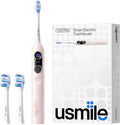 usmile Y20PRO Electric Toothbrush AI-Powered Smart Toothbrush with AM/PM Auto Mode 4 Brushing Modes 90-Day Battery App Control Real-Time 3D Map 2 Brush Heads Included(Sakura Pink)