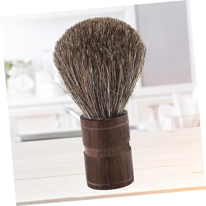 3pcs Natural Wooden Handle Bristles Mustache Beards Brush Fine Bristles Hairbrush for Men Shave Brushes for Men Wet Shaving